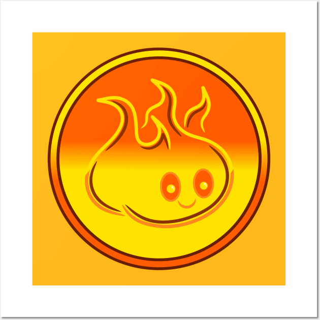 Smiling Fire Slime Wall Art by RD Doodles